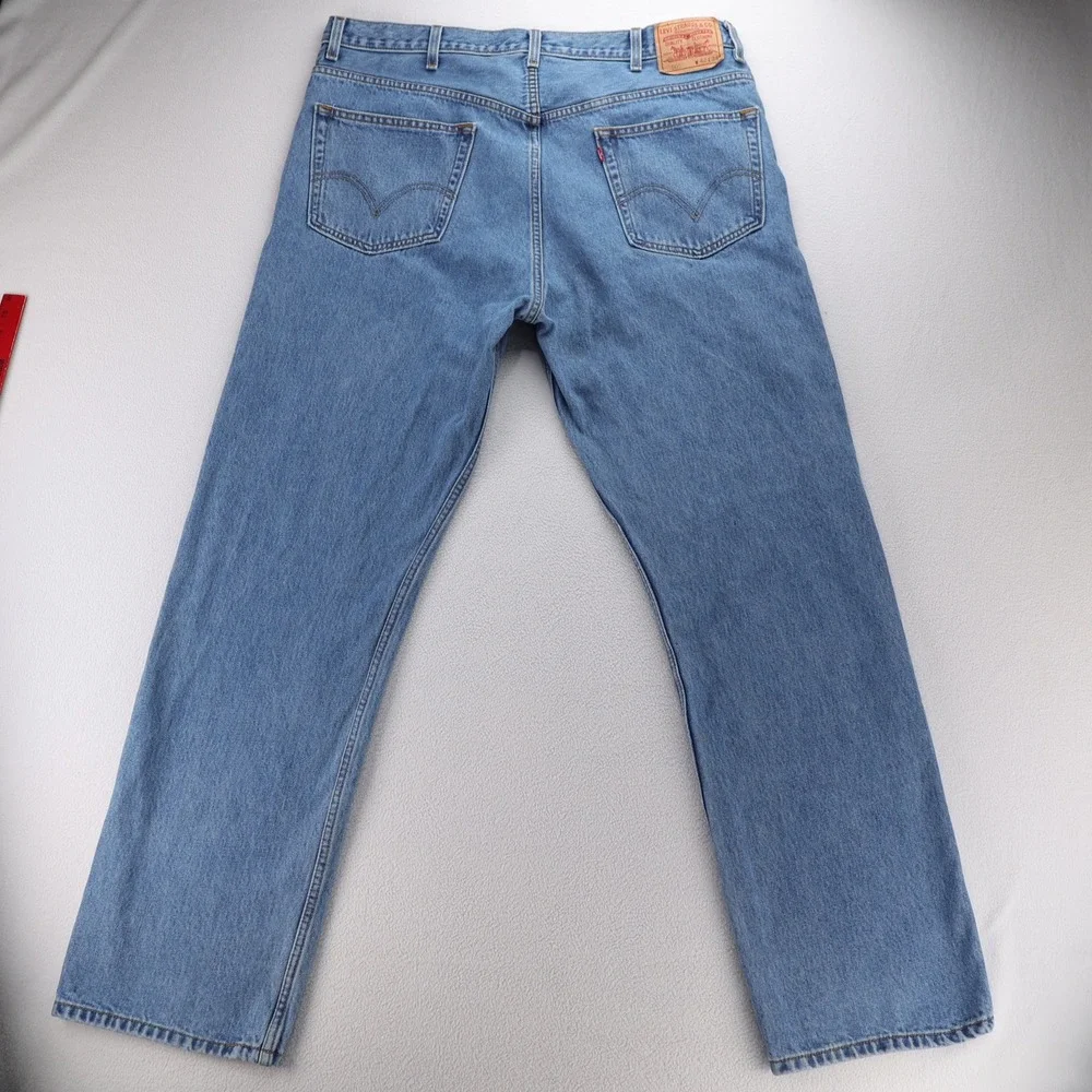 Levis 505 Regular Fit Mens Jeans 42x34 Medium Wash Blue‎ Straight Leg Denim Y2K